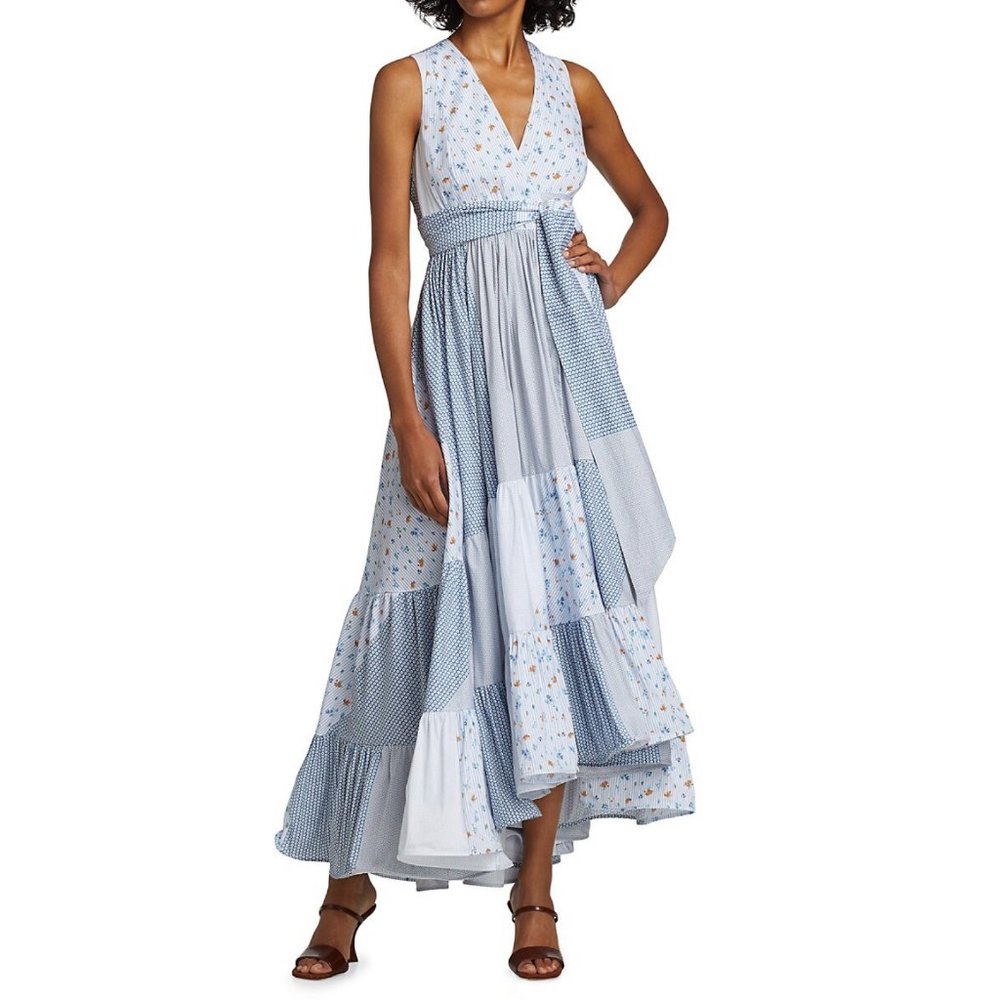 Silvia Tcherassi Harmony Patch Work Midi Dress Si… - image 1